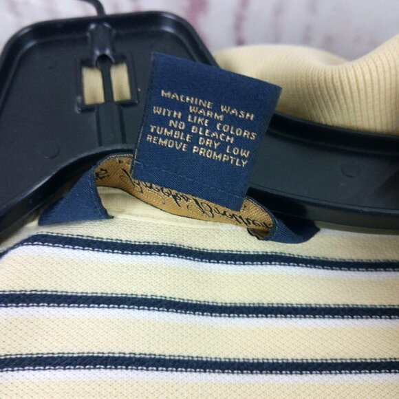 Brooks Brothers 1818 Performance Knit Yellow Striped Casual Sport Polo Shirt M - Picture 4 of 12